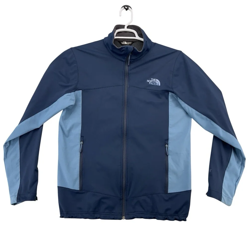 The North Face Windstopper Soft Shell Jacket Mens Medium Blue Full Zip Outdoor